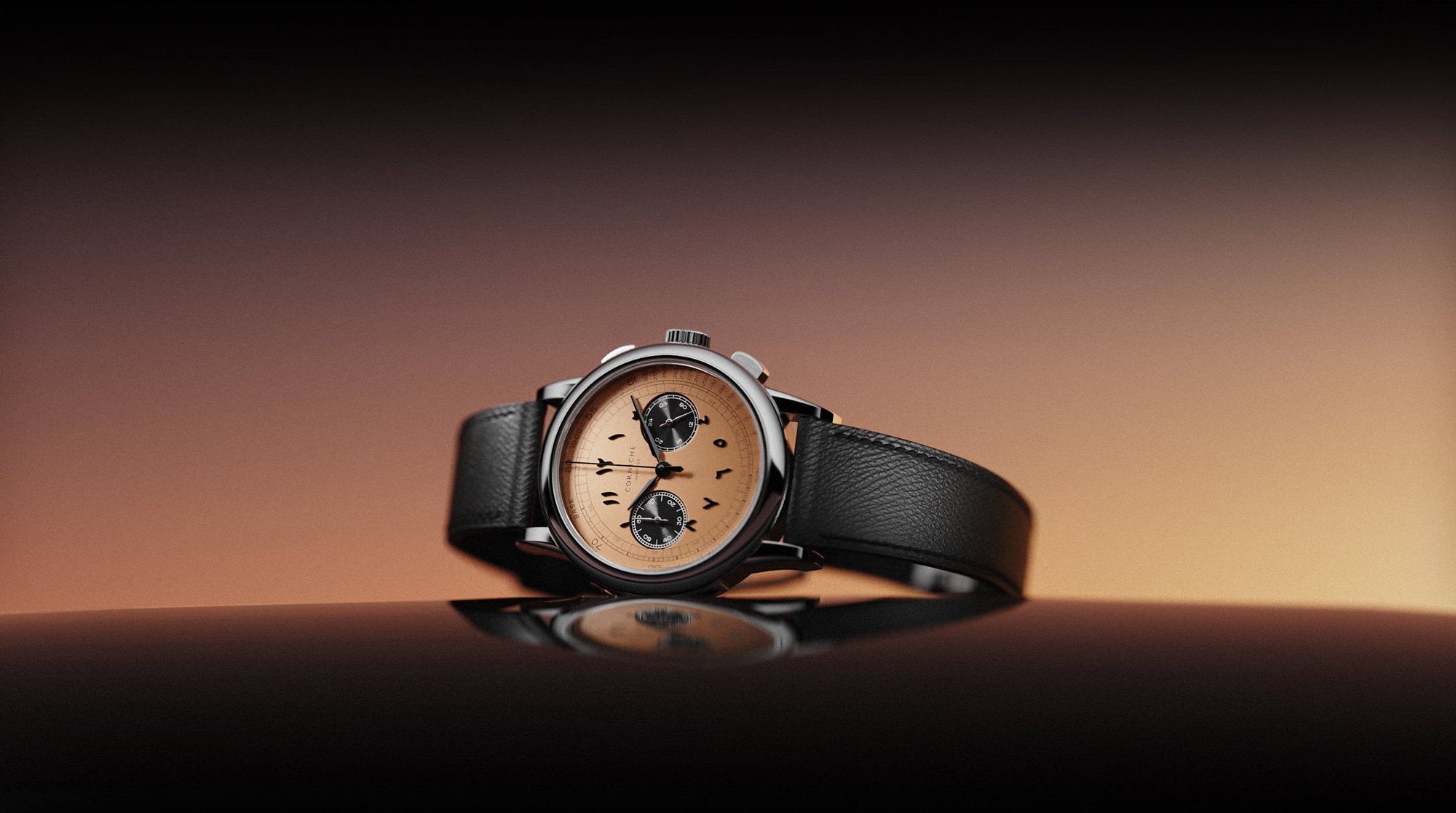 スウェーデン発「CORNICHE」 - 250本限定クロノグラフモデル アラビア