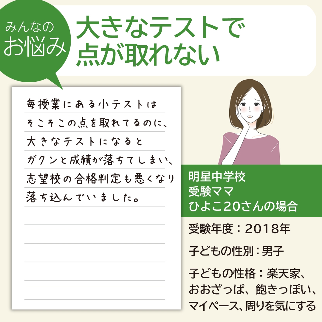 【Instagram】みんなのお悩み～大きなテストで点が取れない
