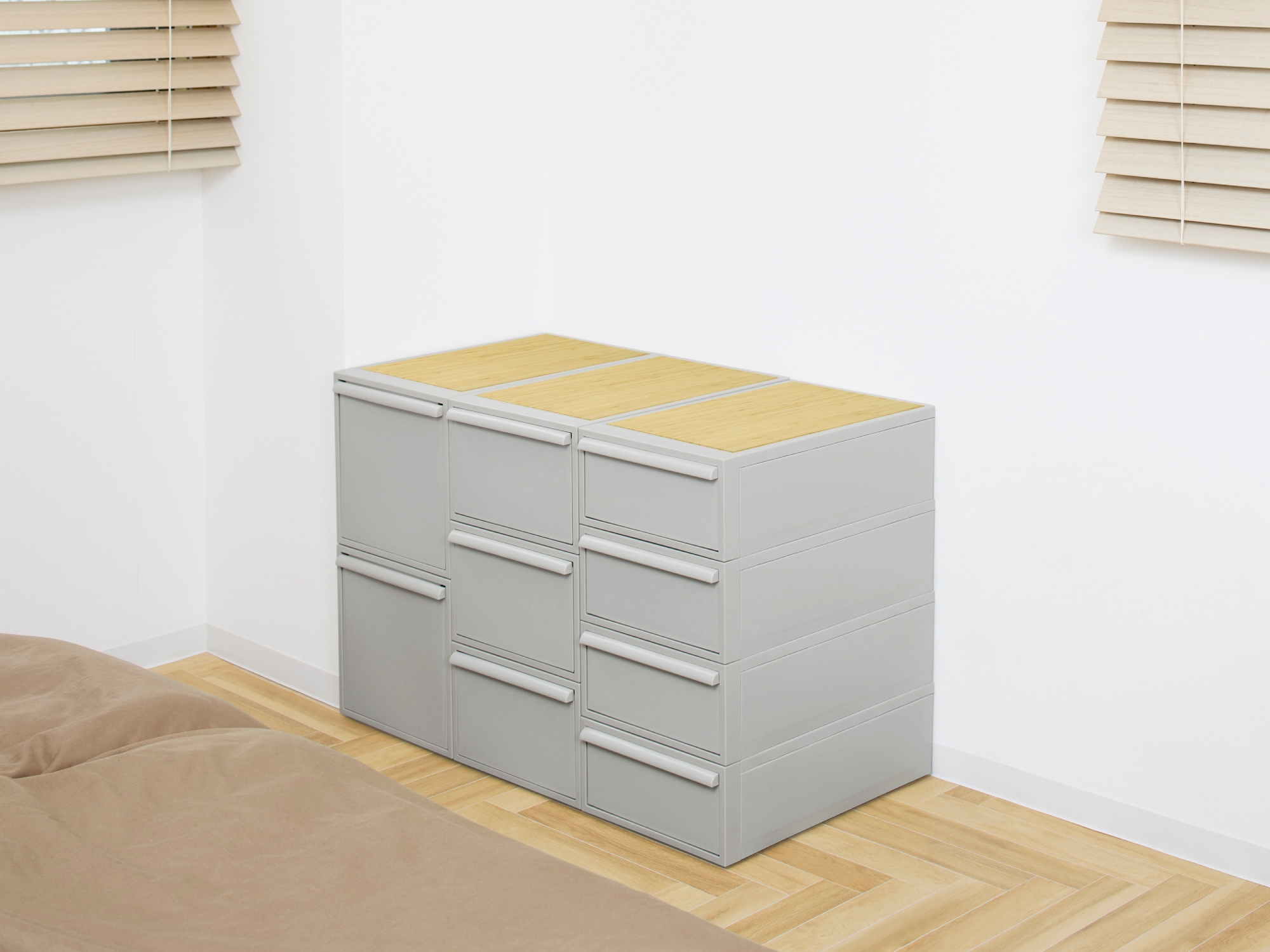 オールグレー×竹製天板