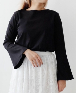 フレアスリーブコットンカットソー