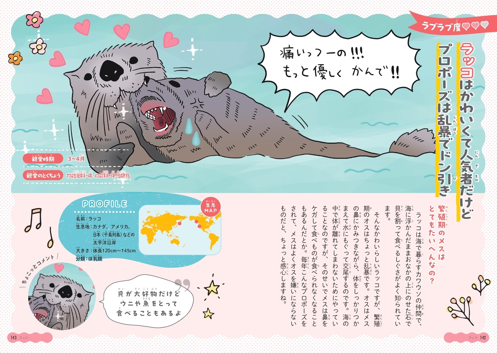 ラッコはかわいくて人気者だけどプロポーズは乱暴でドン引き