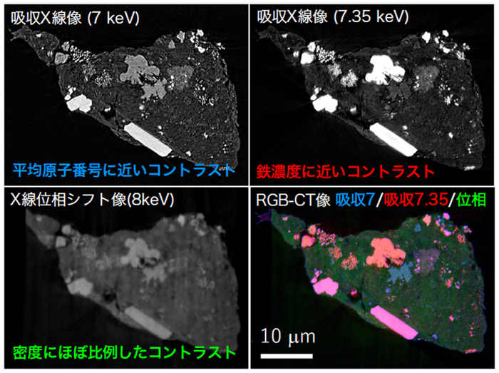 図2 小惑星リュウグウサンプルのX線ナノCT像(サンプル:C0103-FC007)