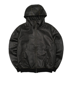 Dirty Leather Hood Jacket
