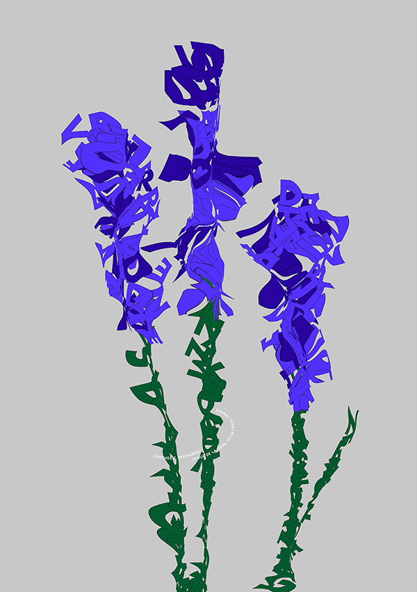 花原正基|フレンチレストランのポスター「ジュラワー・タイポグラフィ」(cl:ラルケスト)