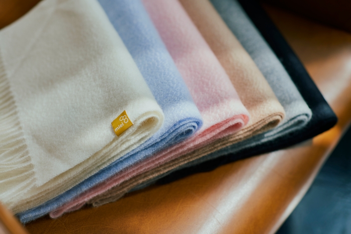 ミエルカシミヤ100%無地マフラー