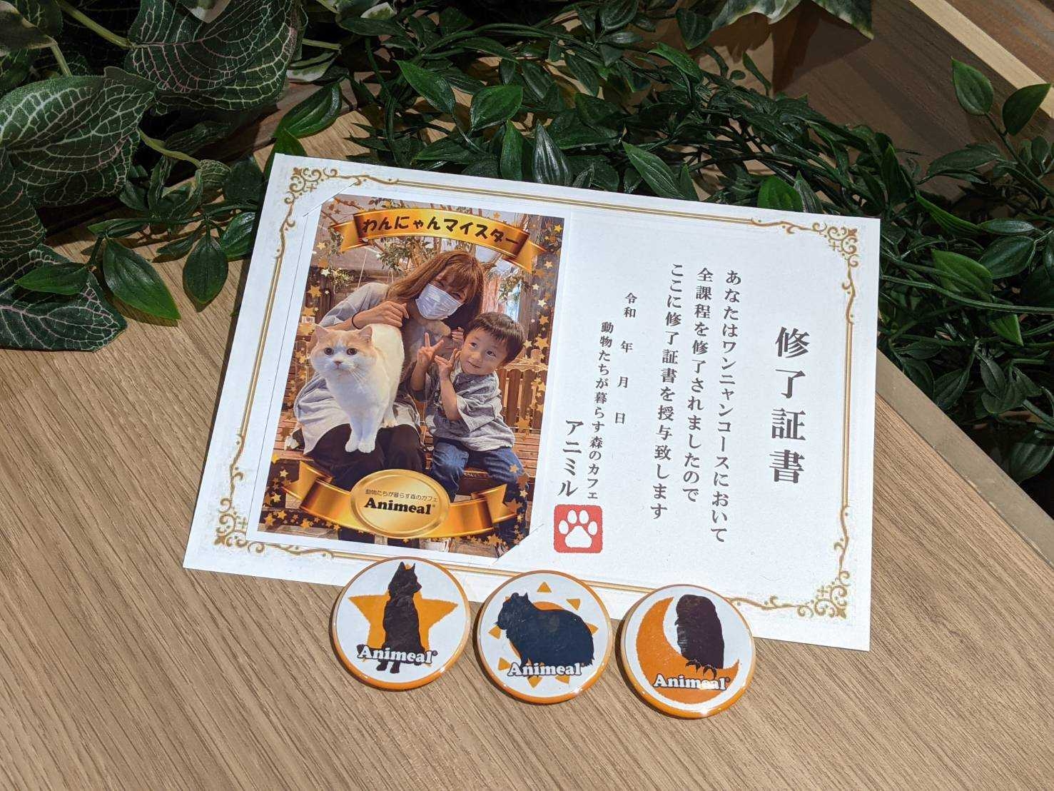 例:ワンニャンコース修了証書