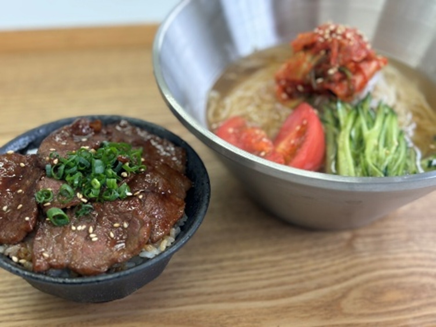 冷やしやまなし源水ラーメン~甲州牛焼肉丼セット