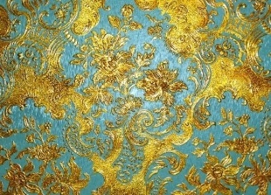洋館2階の金唐紙の壁紙