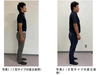 一見どちらも変わらない直立姿勢の画像