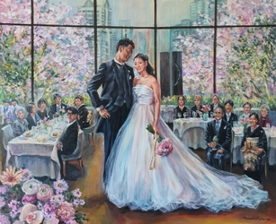 結婚式をリアルタイムで描き上げる 「ライブ・ウェディング・ペインティング」 5周年記念「プレゼントキャンペーン」延長決定！