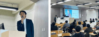 外部講師として登壇する、当社代表取締役社長 濱中 雄大