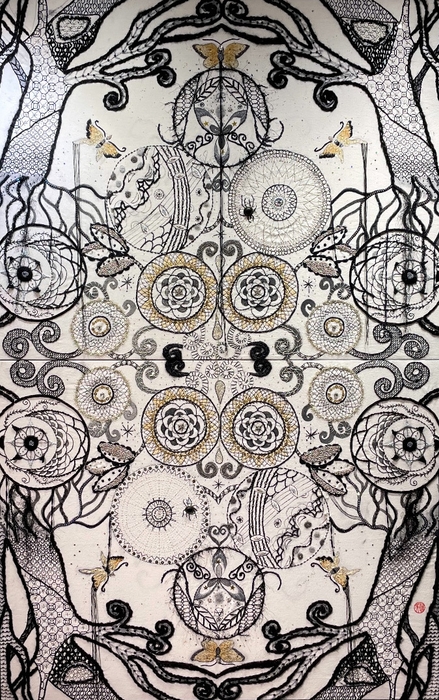 【開闢(かいびゃく)】2022年展示作品  size：1940×1303mm