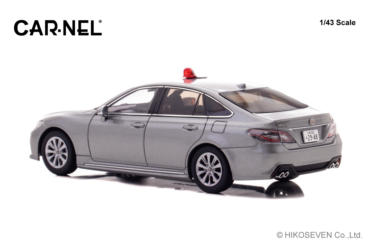 1/43 トヨタ クラウン 2023 北海道警察交通交通機動隊車両 (覆面/グレー):左後