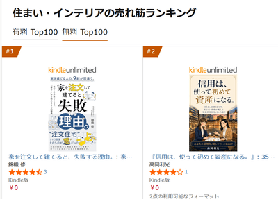 住まい・インテリア 1位（無料キャンペーン期間中）