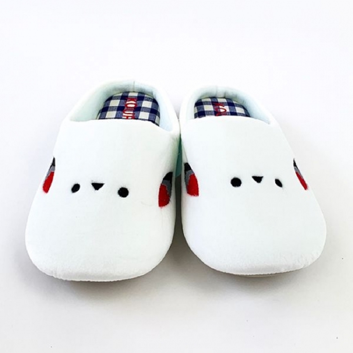 邪エナガさんスリッパ♥シンプルかつ飽きのこない裏地チェックがとってもかわいい♪♪♪