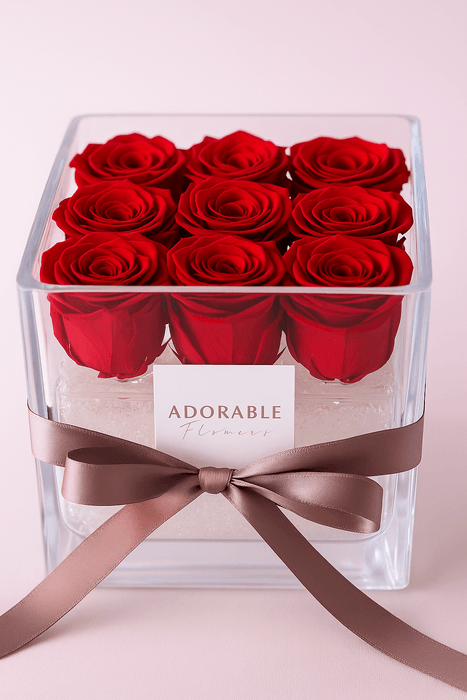 シャンパーニュにバラを浮かべたようなデザインの“CREA　CHANPANGE(クレアシャンパーニュ)”シリーズ。クリアのボックス入りでギフトにおすすめの一品です。