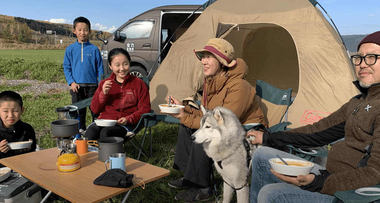 家族のキャンプも全力自動車と全力!