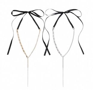 THE MULTI CHAIN RIBBON NECKLACE マルチチェーンリボンネックレス GOLD / SILVER