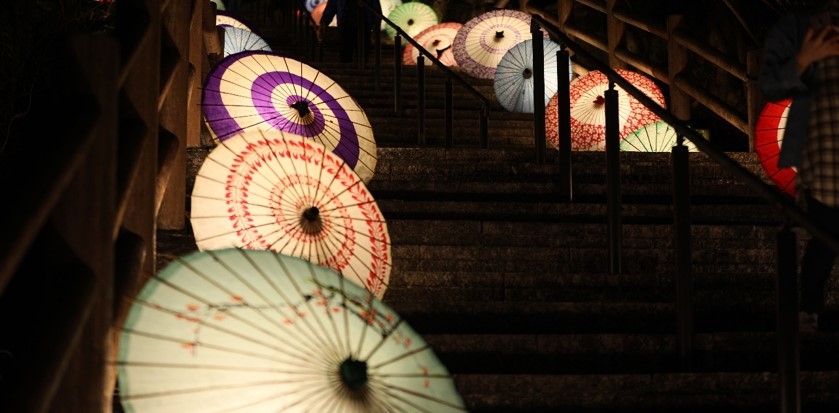 令和4年(2022年)開催 「和傘の灯り2022」の様子