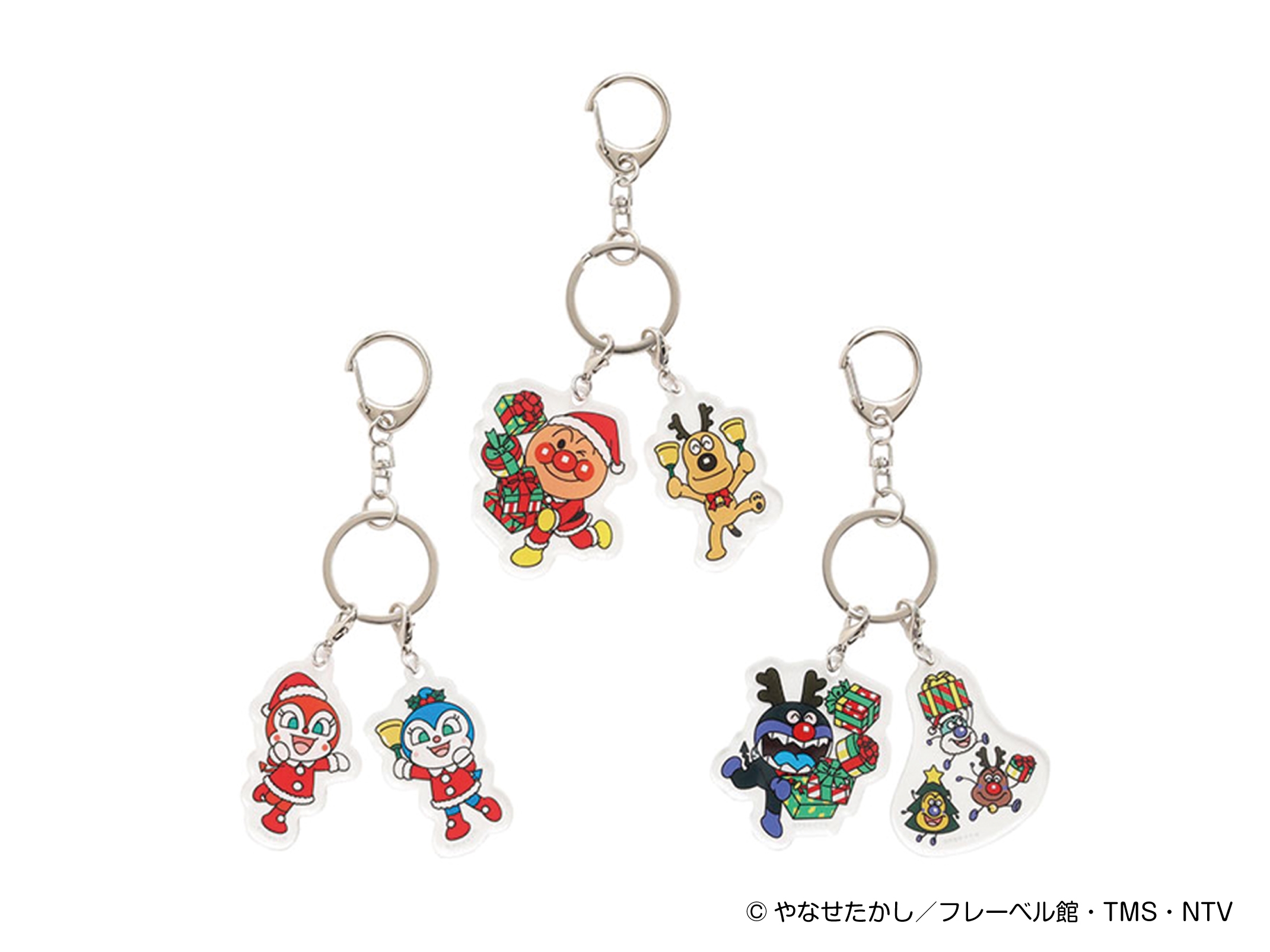 クリスマスアクリルキーホルダー 価格:各990円 店舗:アンパンマンテラス神戸