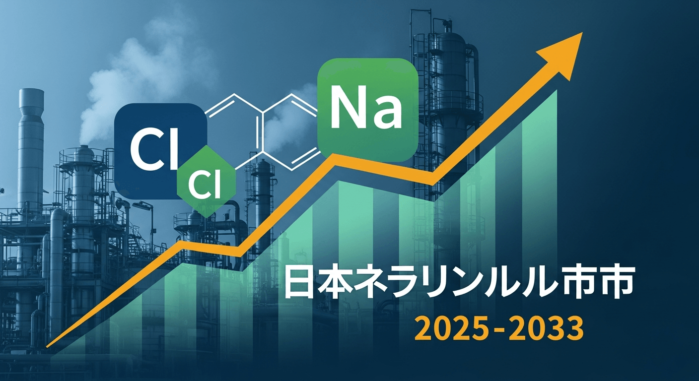 日本の塩素アルカリ市場は2033年までに25億米ドルに達すると予測|年平均成長率(CAGR)は3.8%