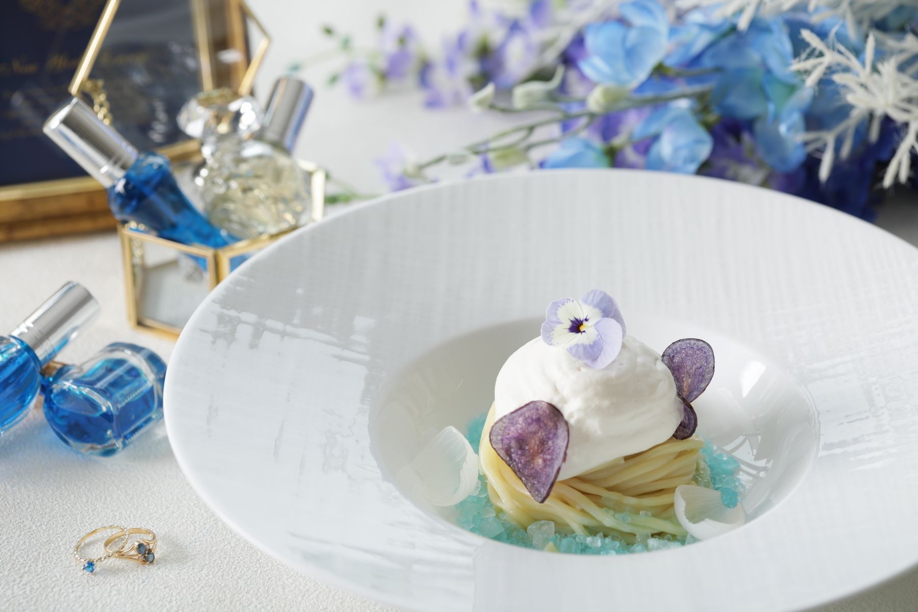 ▲アンチョビとビシソワーズの冷製パスタ