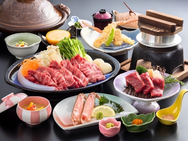 魚介×カニ&たっぷり黒毛和牛 いいとこどり会席/一例