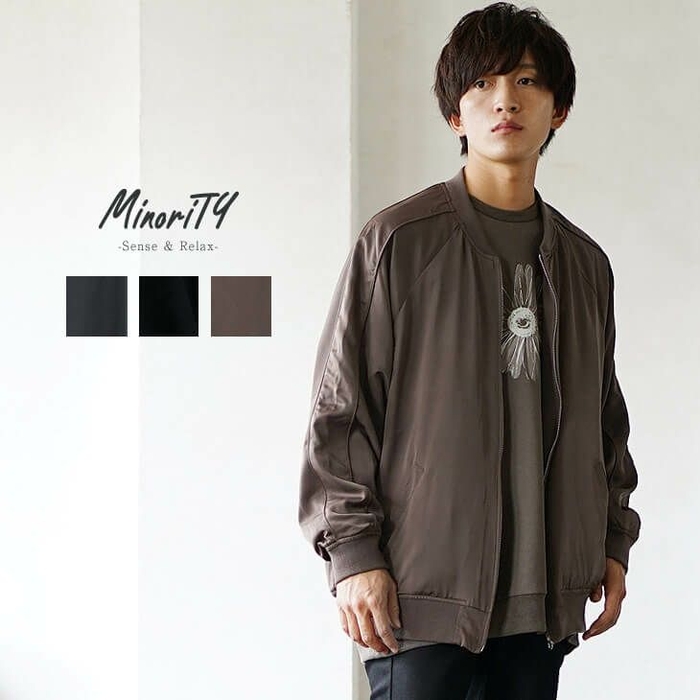 MinoriTY Select とろみサテンMA-1ジャージブルゾン
