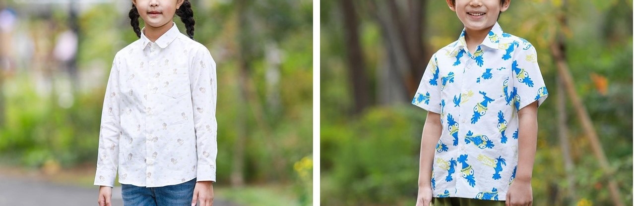 左から) ホシガリス柄、ウッウ柄