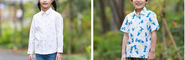 左から) ホシガリス柄、ウッウ柄