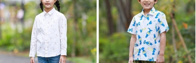 左から）　ホシガリス柄、ウッウ柄