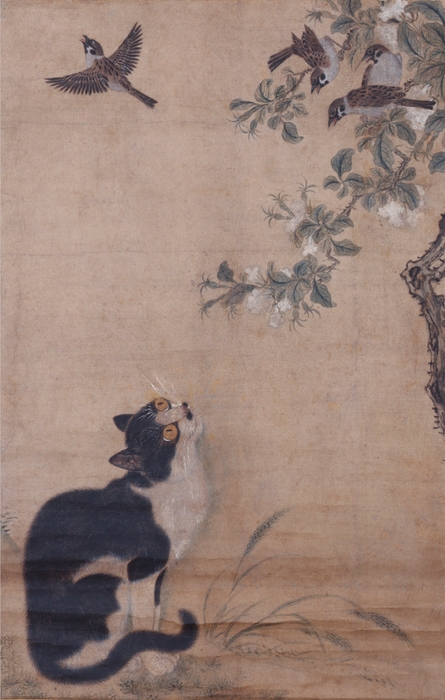 画像4 雀猫図軸