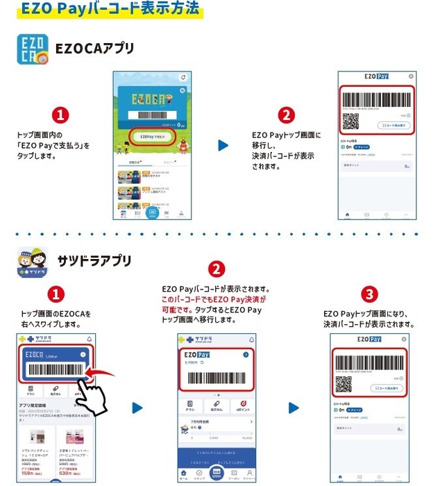 EZOCAアプリ＆サツドラアプリから利用可能です！