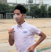 陸上部員による装着テスト