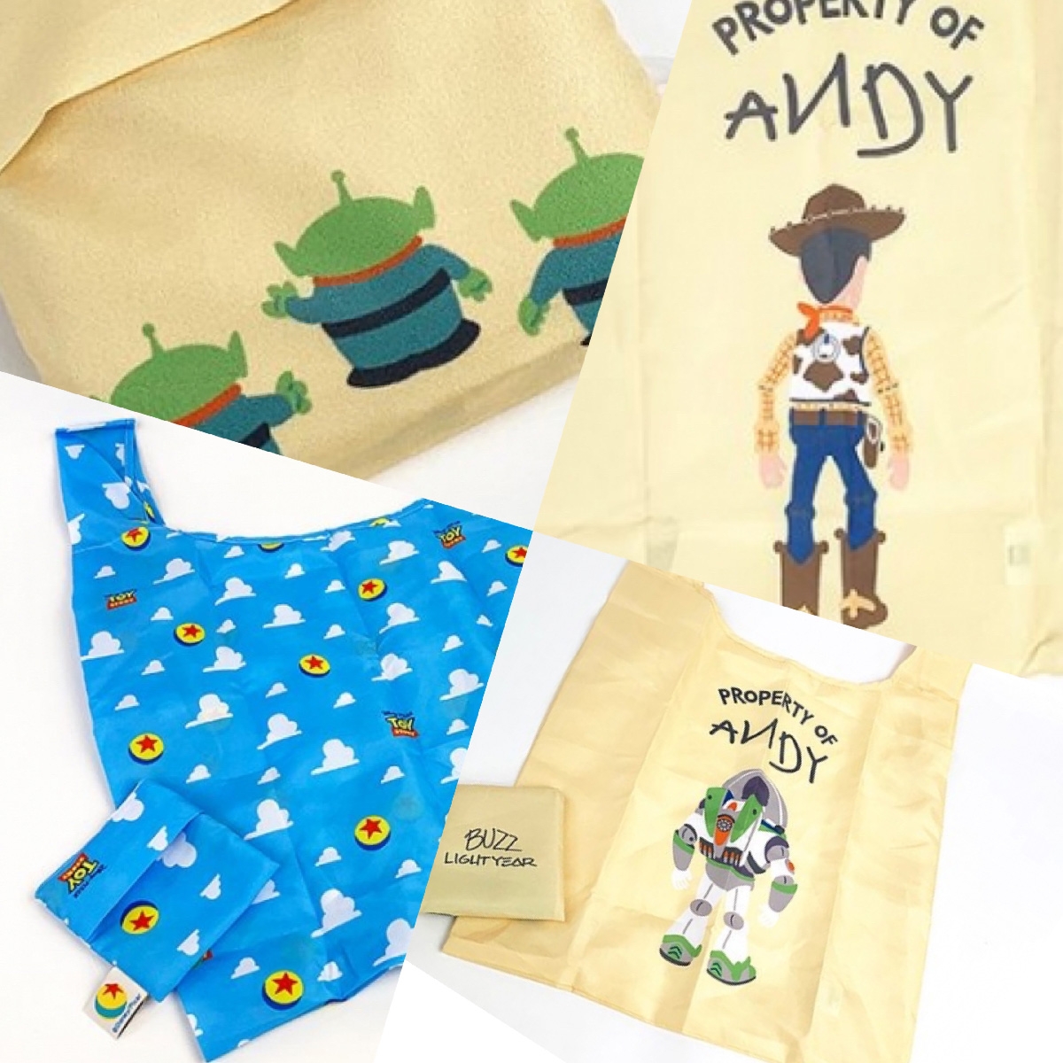 トイストーリーのレトロテイストなエコバッグが仲間入り♪コンパクトサイズで携帯にも便利