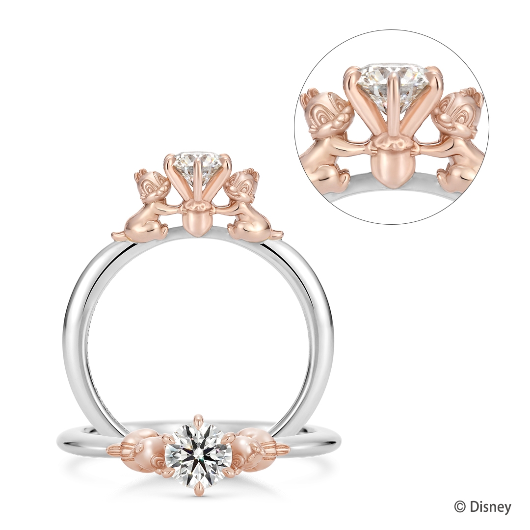 ケイウノ チップ＆デール シルバー ペアリング 2本 新品 Disney 2019クリスマス新作 ディズニーデザイン ジュエリー 「チップ＆デール