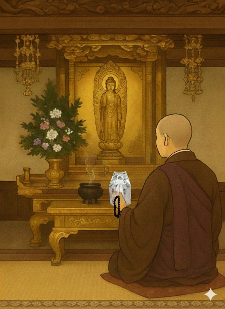 本堂でセレモビ代参