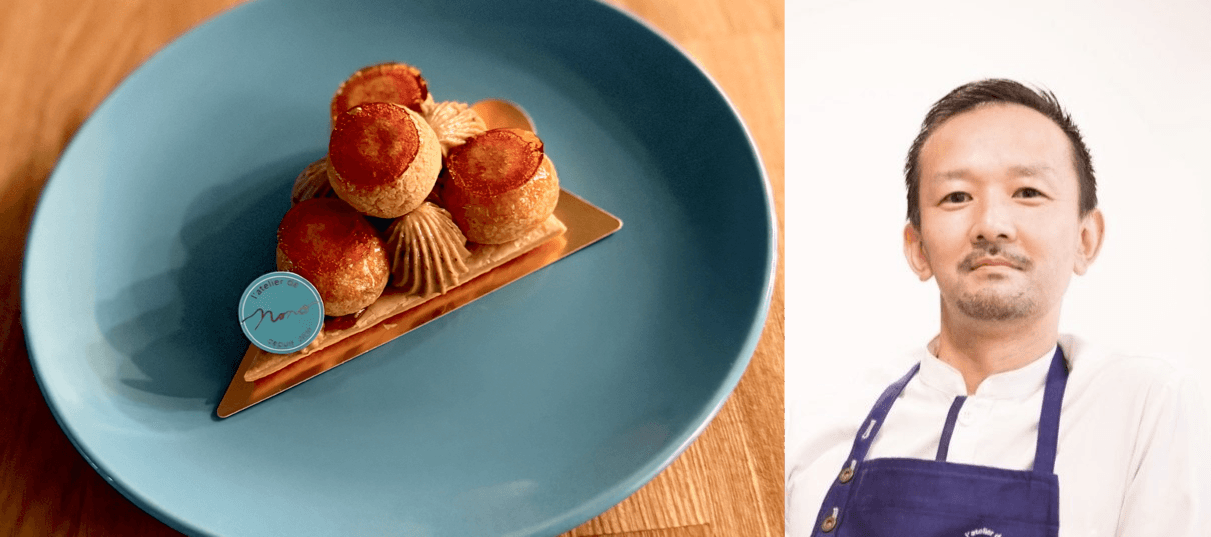 「l'atelier de nono」 シェフパティシエ 野々山 裕司氏と「サントノレ プラリネノワゼット」プティガトー 980円