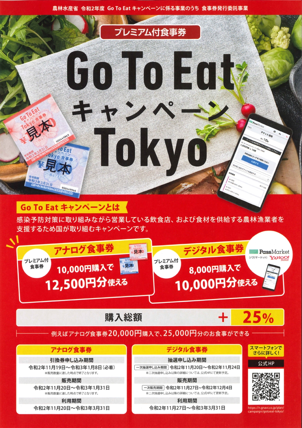 東京都発行のパンフレット(GOTOEAT)
