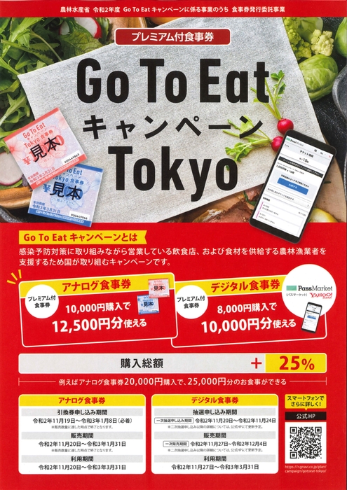 東京都発行のパンフレット(GOTOEAT)
