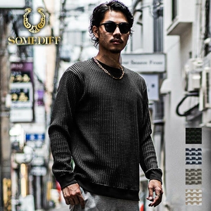 SOMEDIFF/サムディフ 2トーンワッフルトレーナー