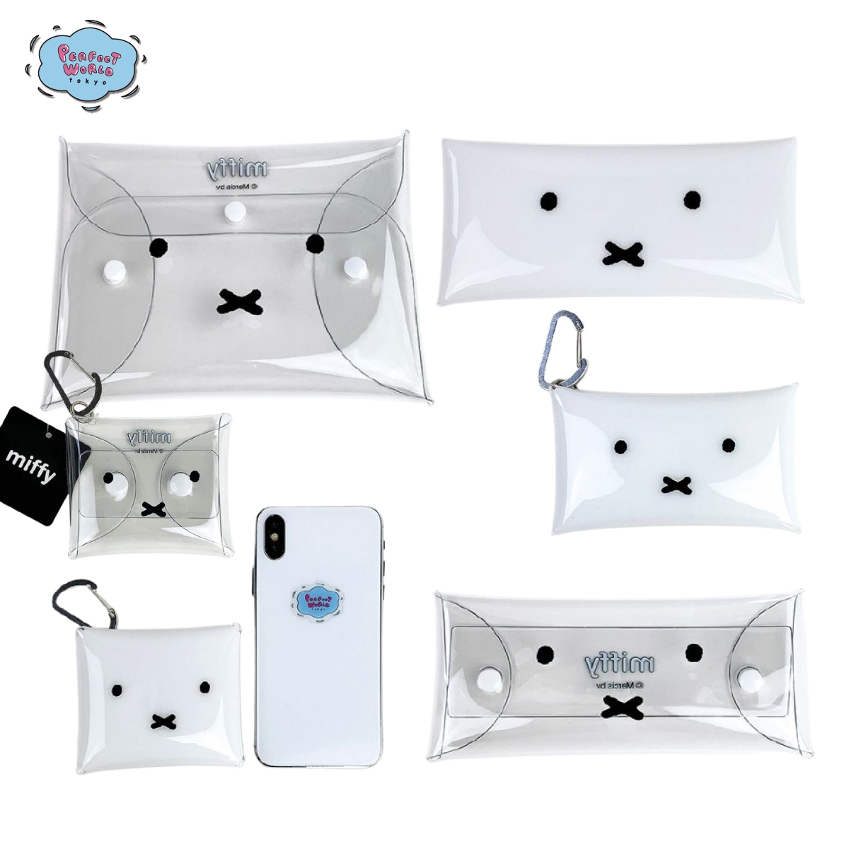 サイズのバリエーションがすごい♪ミッフィーお顔シリーズのクリアマルチケース