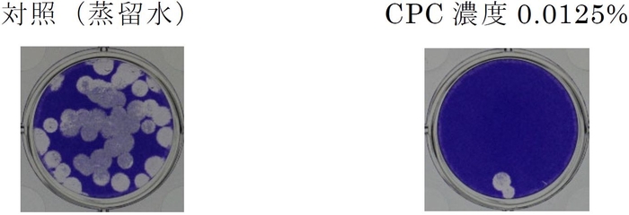 図2 CPCを5分間曝露した時のA型インフルエンザウイルス(H3N2)不活化の様子 (プラーク法**)