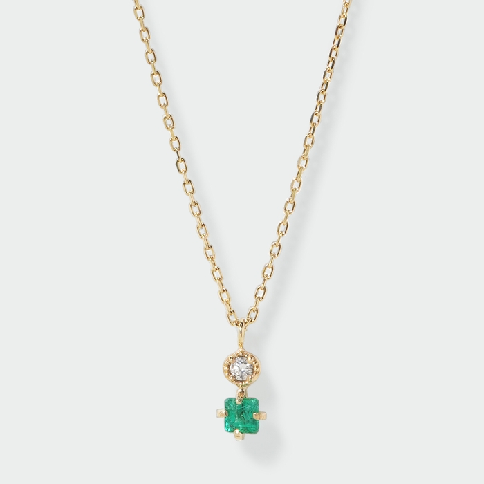 ネックレス K10YG エメラルド ダイヤモンド ¥49,500