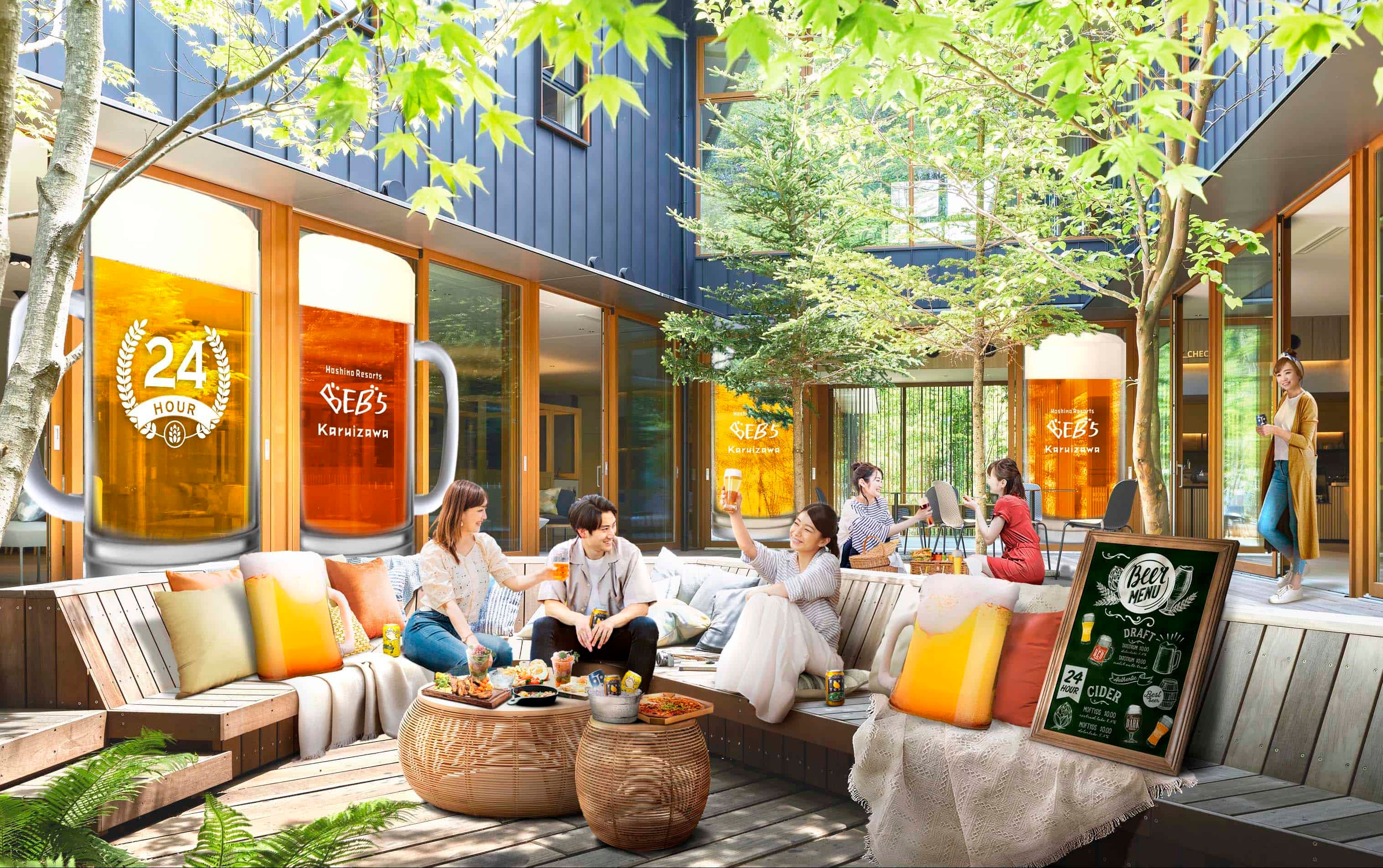 【BEB5軽井沢】24時間楽しめる「24 hours BEB ビアガーデン」初開催｜期間：2022年6月1日～8月31日