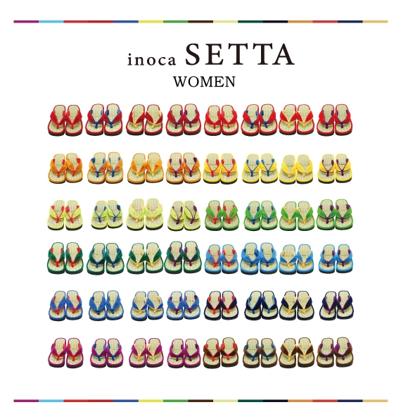 女性用は広い鼻緒がかわいい。ヒール4.5㎝のEVAソールを使用し、軽い履き心地。