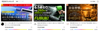 Makuake「今日のランキング」総合3位の画面