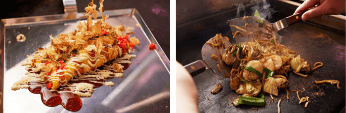 とん平焼き(770円税込)／海鮮焼きそば(1,650円税込)