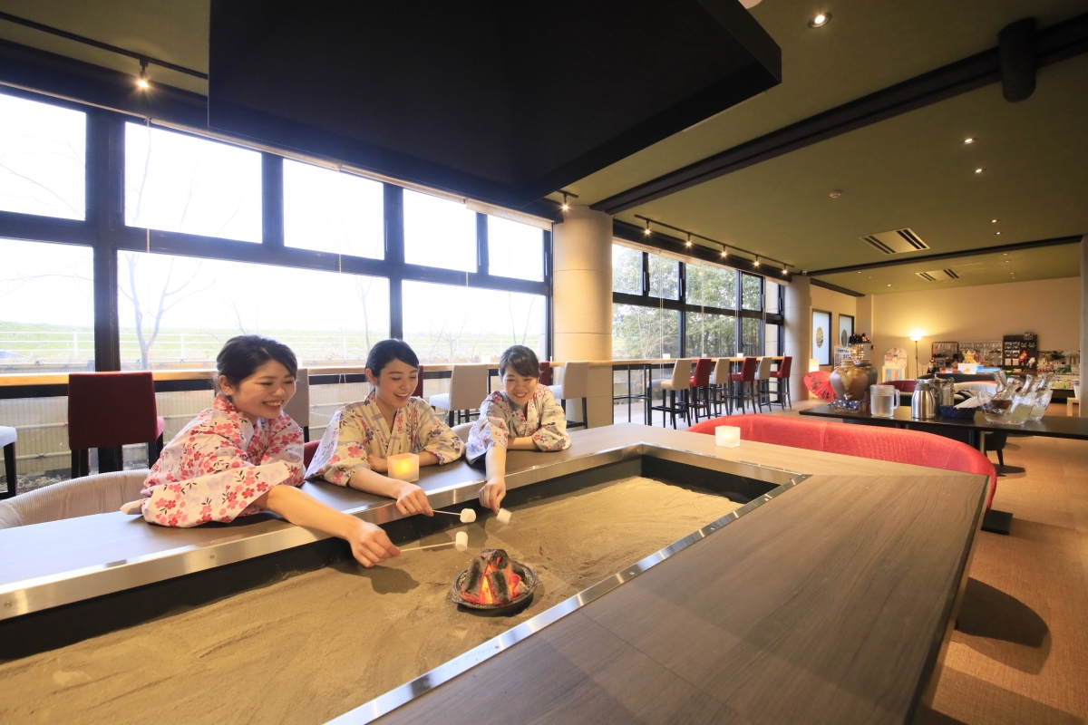 ゆとりろ流IRORIでマシュマロ焼きもお愉しみください