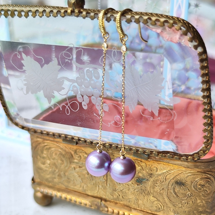 紫陽花パール ピアス(2)